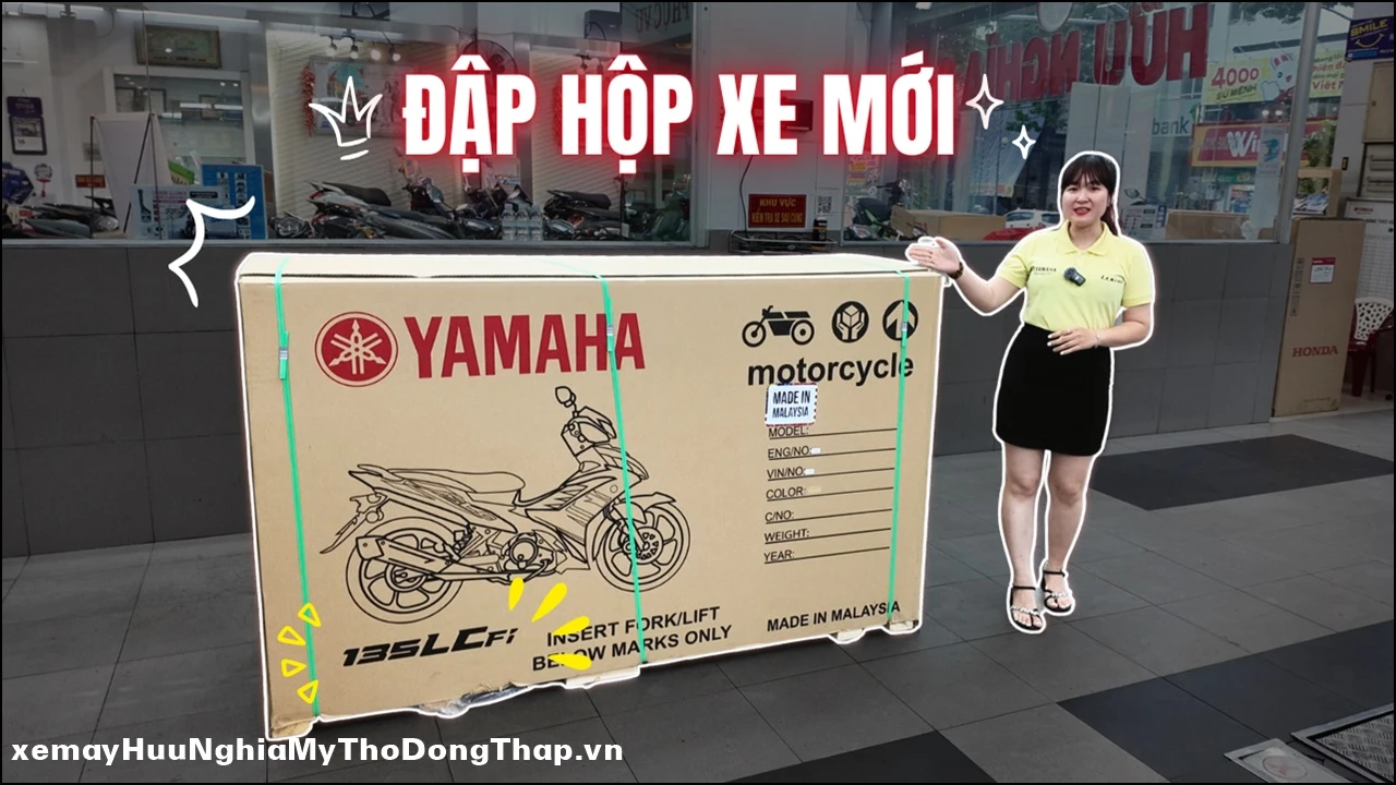 yamaha lc135 fi nhap khau malaysia ngay tai tp my tho dap thung giao cho anh khach vip