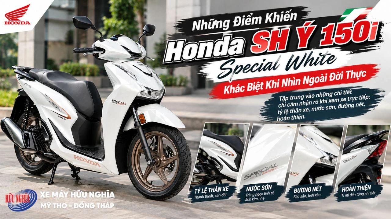 Những điểm khiến Honda SH Ý 150i Special White khác biệt khi nhìn ngoài đời thực 1 Những điểm khiến Honda SH Ý 150i Special White khác biệt khi nhìn ngoài đời thực