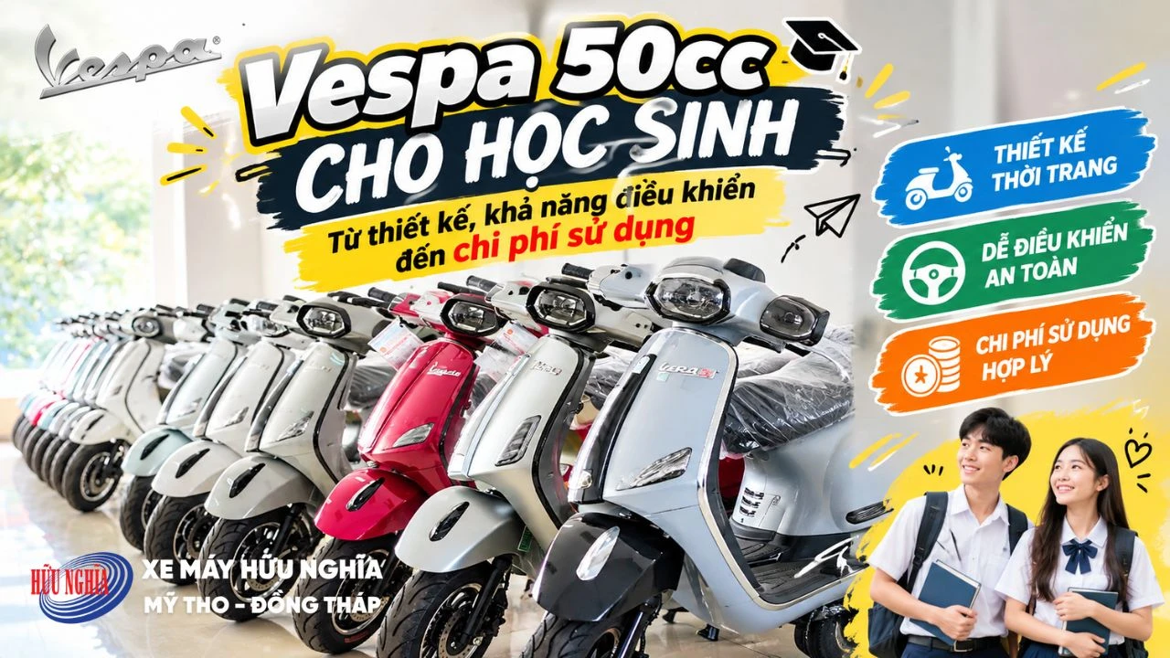Vespa 50cc cho học sinh: Từ thiết kế, khả năng điều khiển đến chi phí sử dụng 1 Vespa 50cc cho học sinh: Từ thiết kế, khả năng điều khiển đến chi phí sử dụng
