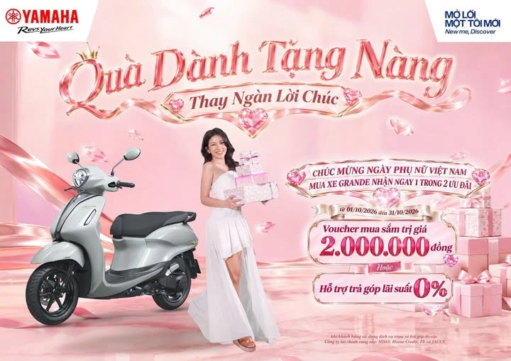 Yamaha Grande – Mon qua sang trong danh tang phai dep dip 2010 uu dai den 2 trieu dong tai Yamaha Huu Nghia